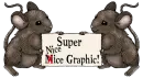 Super Mice Graphic - Two Mice Holding A Sign