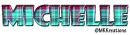 Pink & Blue Plaid Name -Michelle-