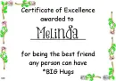 Best friend award -Melinda