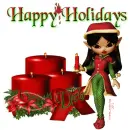 Deb - Happy Holidays - Red Candles - Girl