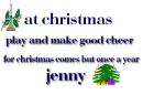 play and make good cheer - jenny