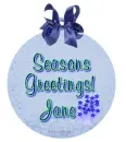 Jane - Seasons Greetings - Christmas Ornament
