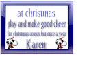 play and good cheer- karen