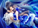 Girl kissing guy on cheek