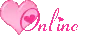 Pink heart online now icon