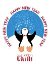 New Year Penguin - Cathi