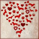 heart shape achshund bg tile