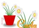Carla - Red Flower Pot - Polka Dot Flowers