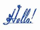 Hello glitter text