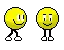 smiley trips friend