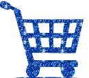 shopping cart blue glitter