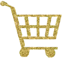 shopping cart gold glitter