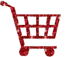 shopping cart red glitter