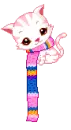 Pink kitten with scarf