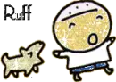 dog startles boy