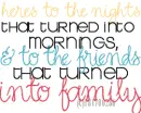 friends to family