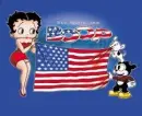Betty Boop holding the america flag