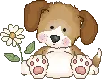 puppy with flower