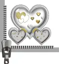 GLITTER TEXT - LOVE - MULTI HEARTS