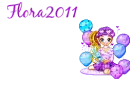 cute purple girl and balloons with text