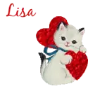 cute cat with hearts n text