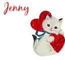 cute cat with hearts n text