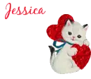 cute cat with hearts n text
