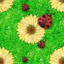 Ladybugs Garden tile (seamless)