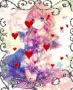 Pretty anime girl with hearts