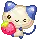 Blue cat with strawberry