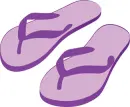purple flip flops