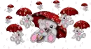Teddy rainy day background