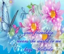 your friendship means the world to me - hugs melinda