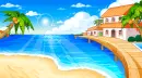 Beach houses scene