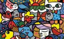 A cartoon collage
