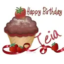 Teia - Happy Birthday - Cupcake