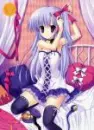A pretty anime girl on her bed