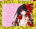 Anime girl with roses