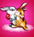 Bunnies - background valentine's day