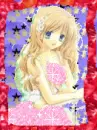 Blonde anime girl with a pink dress