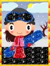 A cute snowboarding girl