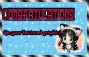 Congratulations text with chibi girl
