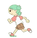 A drawn version of yotsuba running