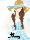 Avery text with kawaii girl 