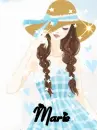Kawaii girl with Marie text