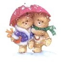 teddy bears in winter