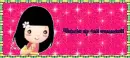 Thumbs up & comment text with cute girl