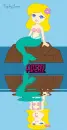 Avery text with blonde mermaid