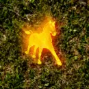 glowing horse