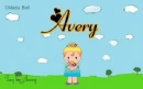 Avery text with cute girl in spring